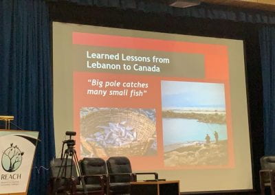 Dr. Ken Reimer highlighting the learned lessons from Canada to Lebanon